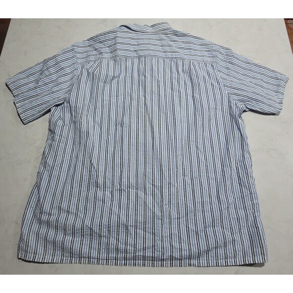 L.L. Bean Traditional Fit Mens XL-REG White w Purple Blue Stripes EUC - Picture 2 of 6